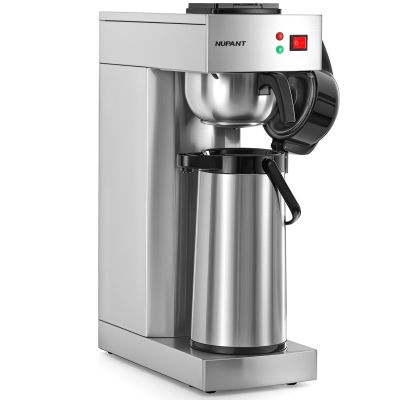 NUPANT Commercial Airpot Coffee Maker 2.2L/74oz Dirp Coffee Brewer with 24H Insulated Thermal Carafe Stainless Steel Pour Over Coffee Machine 120V/1450W Coffee Dispenser for Café Restaurant Cafateria