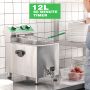 Deep Fryer with Basket and Lid Commercial Fryers with Oil Filtration and Timer 12L/11.6QT Electric Countertop Fryer Stainless Steel Single Tank Fryer for Home and Reastaurant Use 110V 1750W