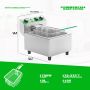 Electric Deep Fryer with Timer 10L/10.6QT Commercial Deep Fryer with Basket and Lid, Temp Control, 1700W/110V Stainless Steel Single Oil Fryer Countertop Fryer for Home and Restaurant Use 