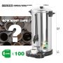 Commercial Coffee Urn 100 Cup/15L Coffee Dispenser with Upgraded Percolator, 304 Stainless Steel Hot Water Urn Beverage Dispenser with Keep Warm Mode, Large Coffee Maker for Catering Party