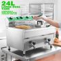 24L/25.4QT Commercial Deep Fryer with 2 Baskets and Lids, 110V Electric Fryer with Oil Filtration and Timer, Stainless Steel Large Double Tank Fryer Countertop Deep Fryer for Restaurant 3500W