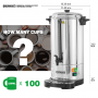 Commercial Coffee Urn 100 Cup/15L Coffee Dispenser with Upgraded Percolator, Double Wall 304 Stainless Steel Hot Water Urn Beverage Dispenser with Keep Warm Mode Large Coffee Maker for Catering Party